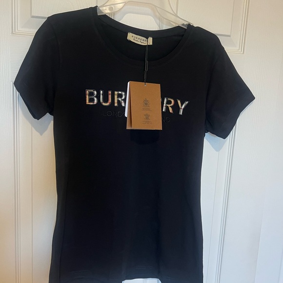 Burberry Tops - Burberry Black Fitted Short Sleeve T-Shirt
